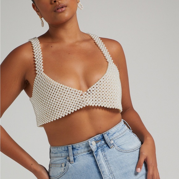 Showpo Peggy Pearl Crop Top - Picture 2 of 7